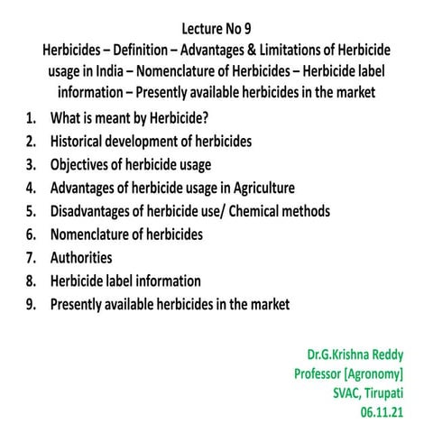 Herbicides – Definition – Advantages & Limitations of Herbicide usage in Indi...
