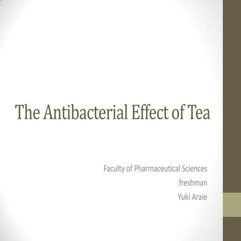 The Antibacterial Effect of Tea - YukiAraie