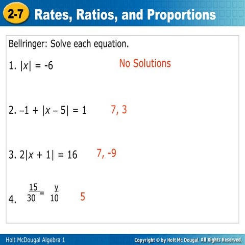 Algebra 1. 9.12 Lesson. Proportions