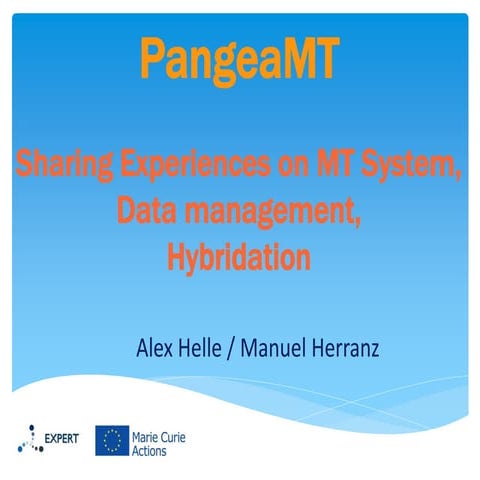 9. Manuel Harranz (pangeanic) Hybrid Solutions for Translation