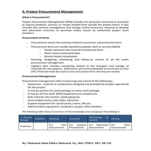 9. project procurement management | PDF