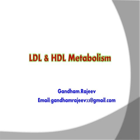 LDL & HDL METABOLISM