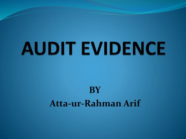 9. audit evidence