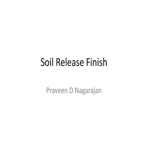 Soil release finish