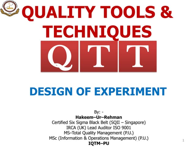 9. design of experiment
