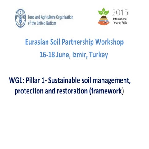 WG1: Pillar 1- Sustainable soil management, protection and restoration (frame...