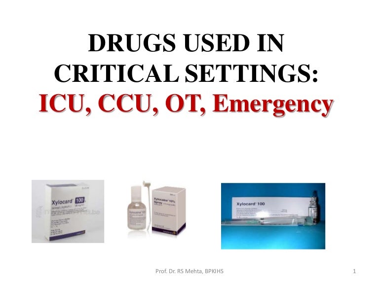 Critical Care Drugs Chart