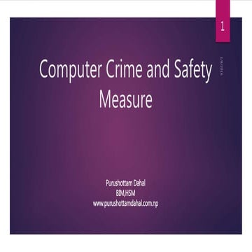 Computer Crime and Safety Measure