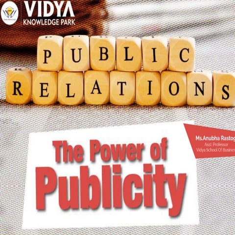 Public Relations & Publicity 