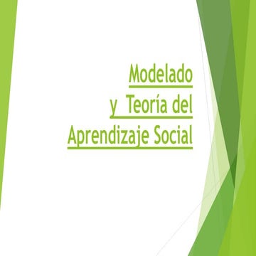 Tecnicas conductuales de Modelado y teoria del aprendizaje social