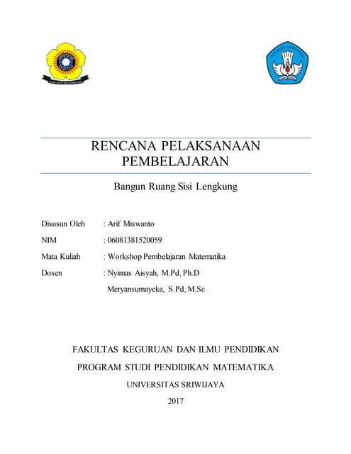 RPP MTK Kelas VIII Bangun Ruang