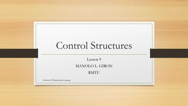 9. control statement