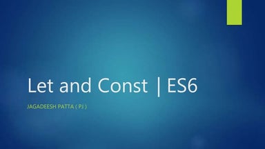 9. ES6 | Let And Const | TypeScript | JavaScript