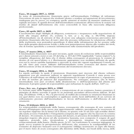 Sentenze Cassazione a favore dell'utente bancario