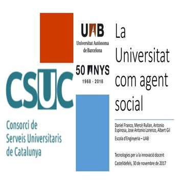 Innovació docent i tecnologies associades a l’Escola d’Enginyeria de la UAB