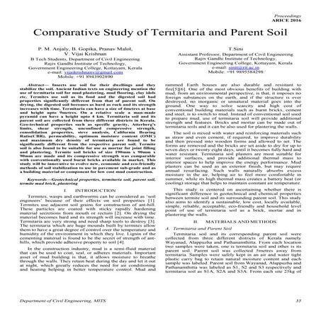 COMPARATIVE STUDY OF TERMITARIA AND PARENT SOIL