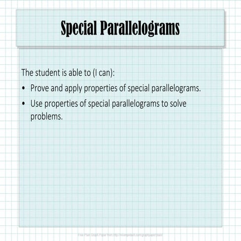 9.3 Special Parallelograms