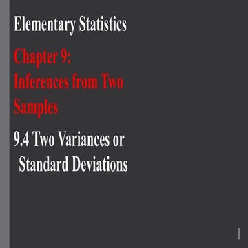 Two variances or standard deviations  