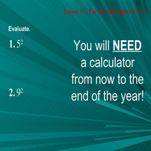 9.1  square roots day 1