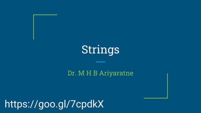 9. strings | PPT