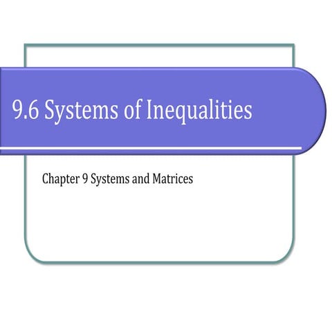 9.6 Systems of Inequalities