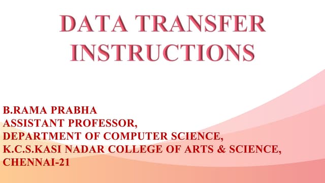 8085 DATA TRANSFER INSTRUCTIONS | PPTX | Data Storage and Warehousing ...