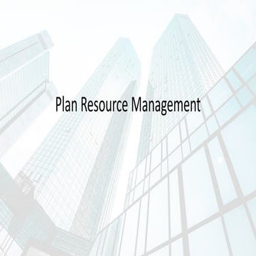 9.1 Plan Resource Management