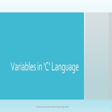 Variables in C | PPT
