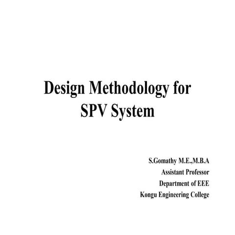 Design methodology for pv