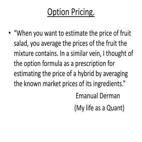 option pricing