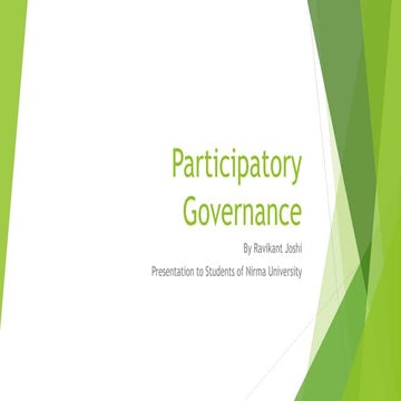 Participatory Governance