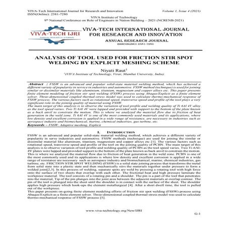 Review Paper on Friction Stir Welding and its Impact on Environment | PDF