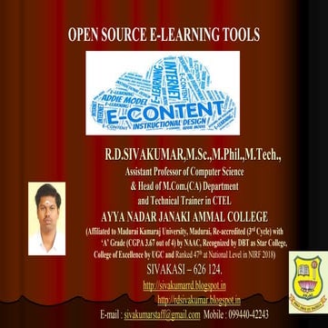 Free E-Learning Tools - R.D.Sivakumar