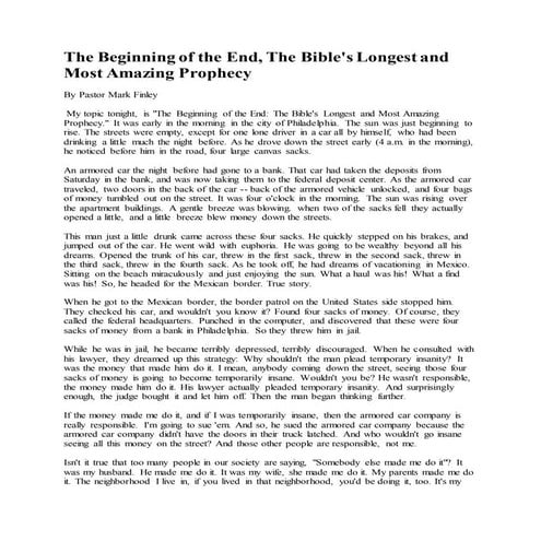 The 2,300 Days - Year Prophecy