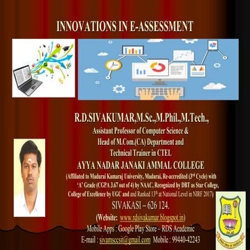 Online Assessment Creation - R.D.Sivakumar