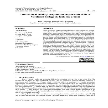 International mobility programs to improve soft skills of Vocational College ...