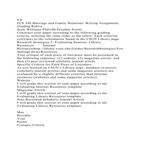 9.0FCS 340 Marriage and Family RelationsWriting Assignment Grad.docx