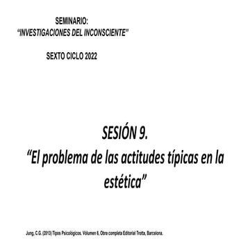 JUNG Y LOS TIPOS EN LA ESTÉTICA