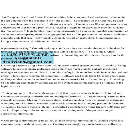 9.6 Computer Fraud and Abuse Techniques. Match the computer f.pdf