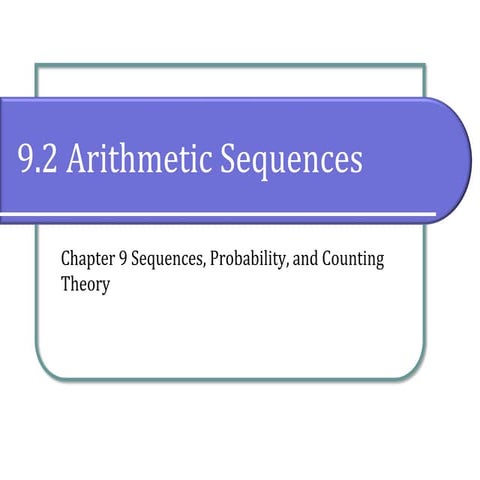 9.2 Arithmetic Sequences | PDF | Education