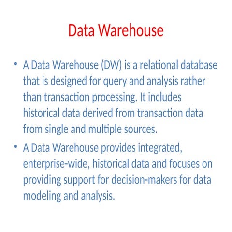 PPT on Data Warehouse, types and differences.ppt