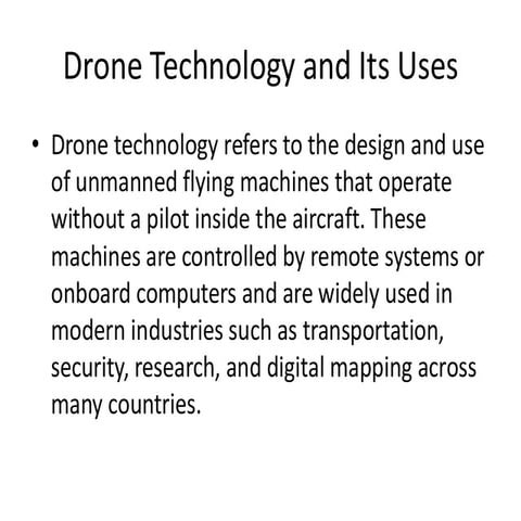 Drone and its application | PPTX