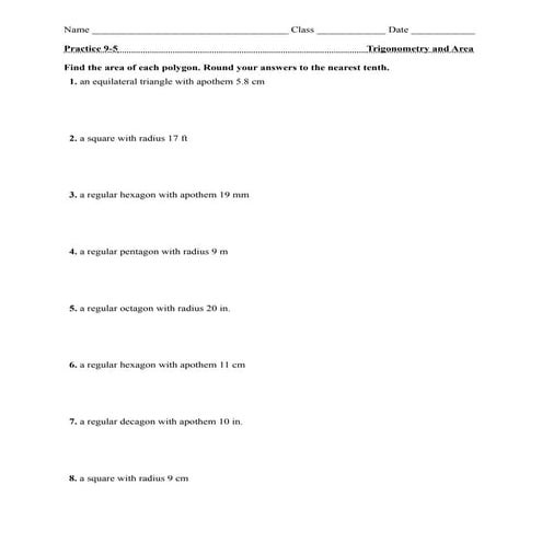 9 5 practice (trig and area)