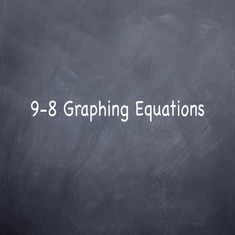 9-8 Graphing Equations | PPT