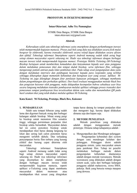 Proposal Sistem Informasi Pemesanan Tiket Bioskop Online | PDF