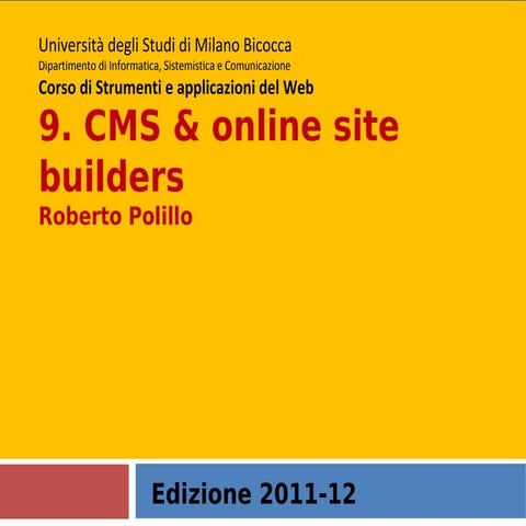 9. CMS e online site builders