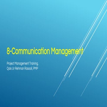 9- PMP Training - Communication Management