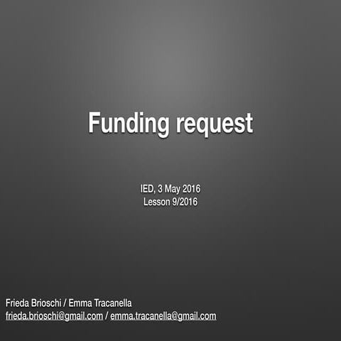 Funding request (v. 2015-2016)
