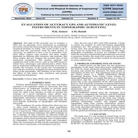 GPS and Automatic level instruments Comparison