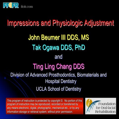 9.impressions and physiologic adjustment